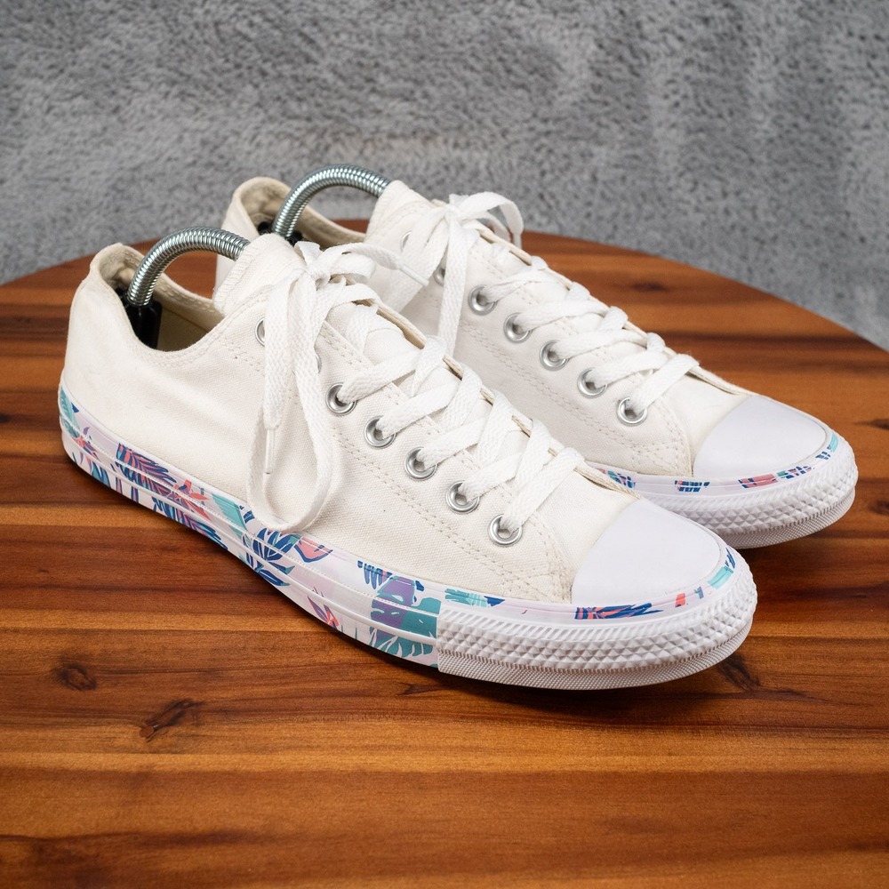 Converse Chuck Taylor All Star White Trpoical Low Lace Up Shoe Sneaker Womens 11